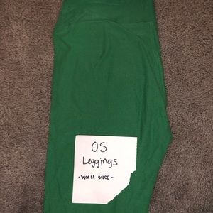 Green LuLaRoe OS leggings - worn once